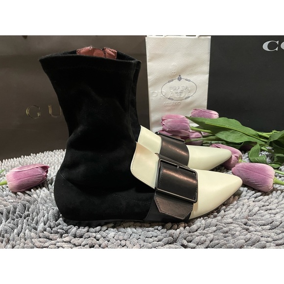 Bally Color Block Flat Ankle Boots - Picture 2 of 12